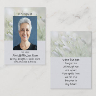 Celebration of Life  Snowdrop Flowers Business Card