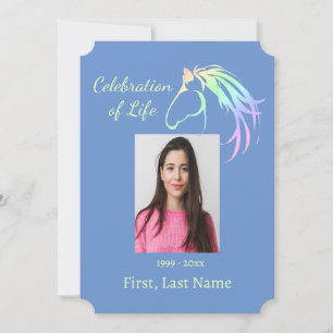 Celebration of Life Soft Colours Pastel Horse Logo Invitation