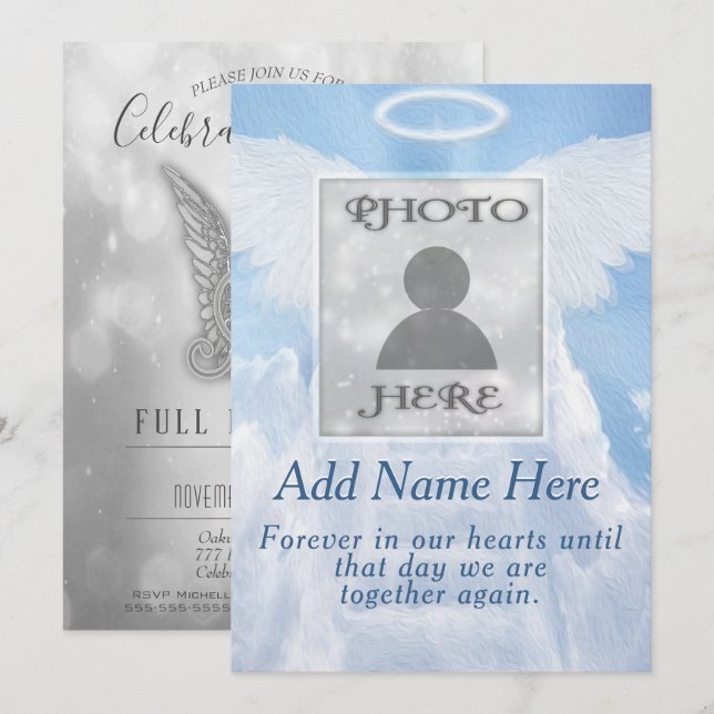 Celebration of Life - Staircase to Heaven Invitation (Front/Back)