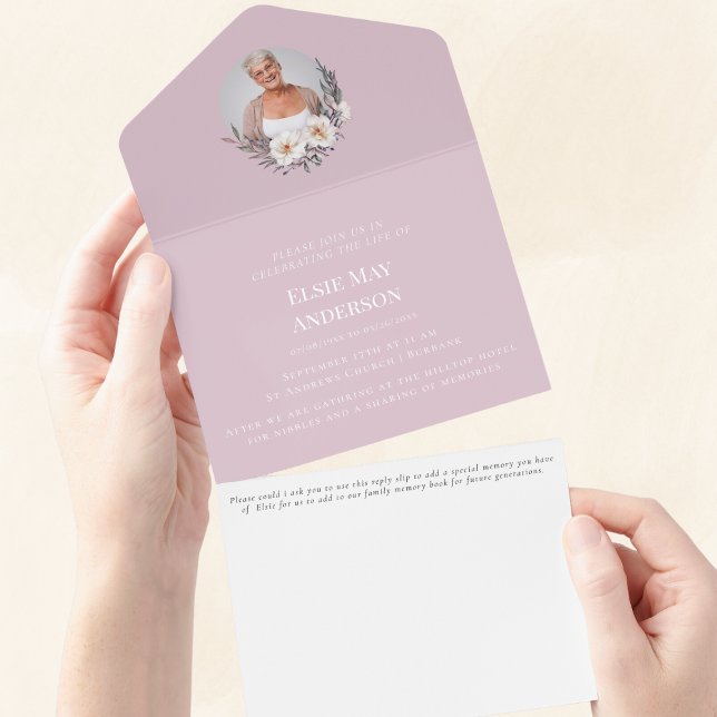 Celebration of life stylish elegant photo all in one invitation (Creator Uploaded)