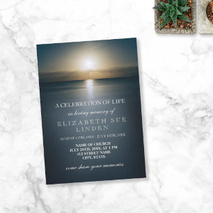 Celebration of Life   Sun Over the Ocean Invitation