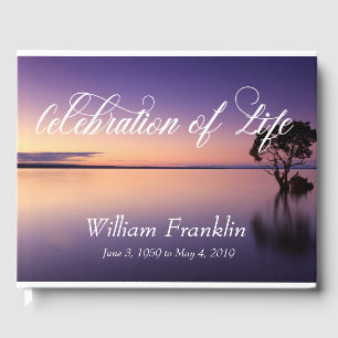 Celebration of Life Sunset Water Lake Guest Book
