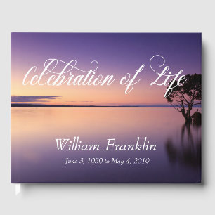 Celebration of Life Sunset Water Lake Guest Book