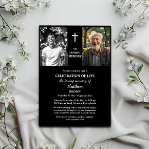 Celebration Of Life Then And Now 2 Photos Funeral Invitation