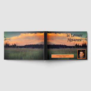 Celebration of Life Tranquil Sunset Custom Photo   Guest Book