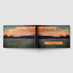 Celebration of Life Tranquil Sunset Custom Photo   Guest Book
