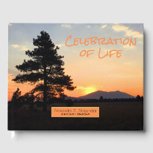 Celebration of Life Tranquil Sunset Photo Memorial Guest Book