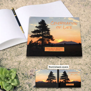Celebration of Life Tranquil Sunset Photo Memorial Guest Book