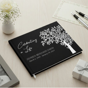 Celebration of Life White Tree   Guest Book
