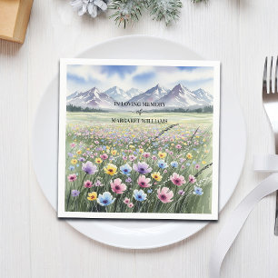Celebration Of Life Wildflowers Mountains Napkin
