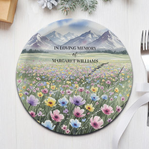 Celebration Of Life Wildflowers Mountains Paper Plate