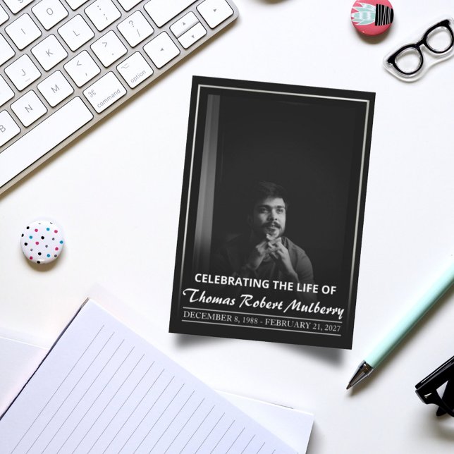 Celebration Of Life with Photo Funeral Ceremony Invitation (Creator Uploaded)