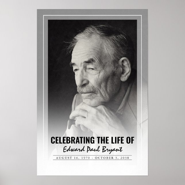 Celebration Of Life with Photo Funeral Ceremony Poster (Front)
