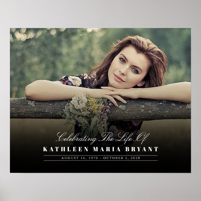 Celebration Of Life with Photo Funeral Horizontal  Poster (Front)