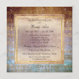 Celebration of Live Live Golden Music Invitation