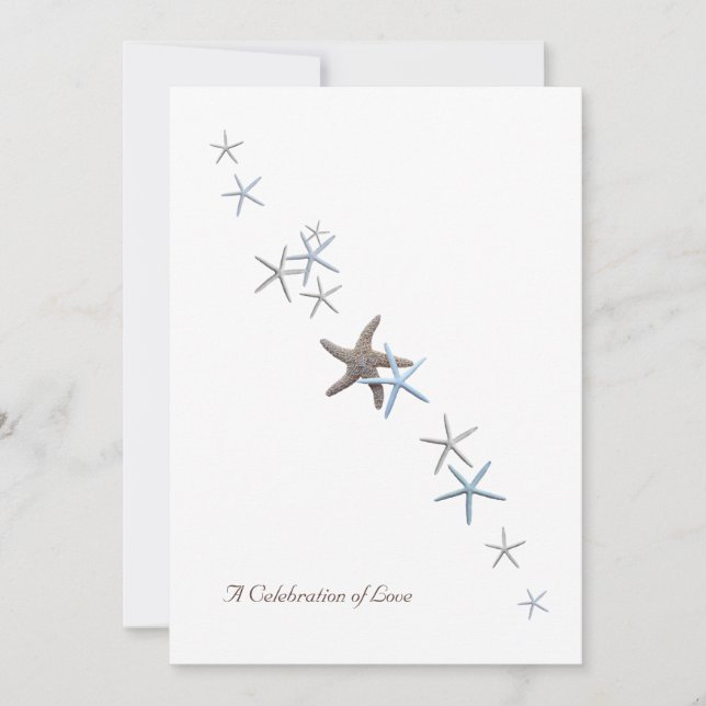 Celebration of Love, Starfish Wedding Invitations (Front)