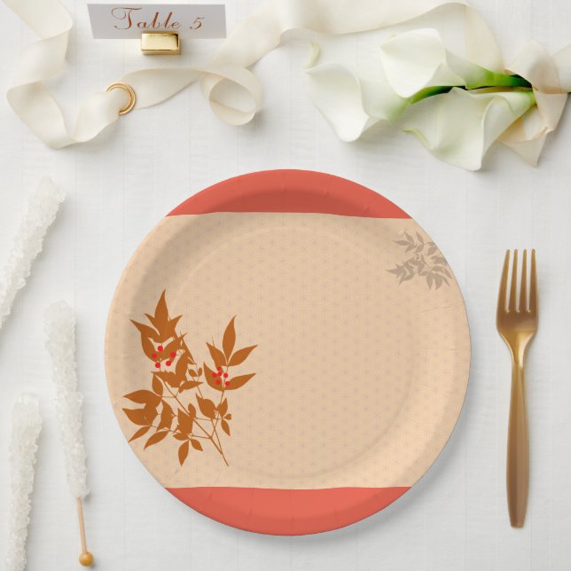 CELEBRATION PAPER PLATE OF LEAF PATTERN OF SOUTH H (Wedding)