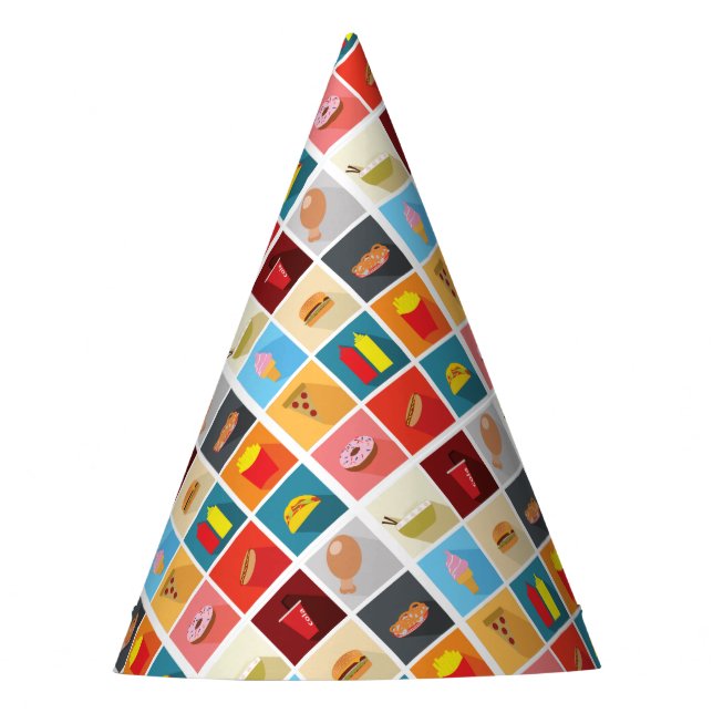 Celebration Party Fast Food Favourites Party Hat (Front)