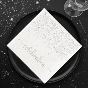 Celebration silver white Paper Dinner napkin