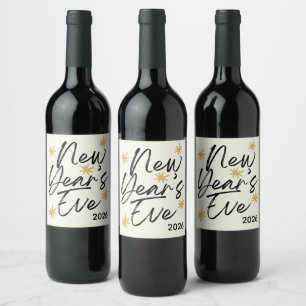 Celebration Stars New Year's Eve Party Wine Label