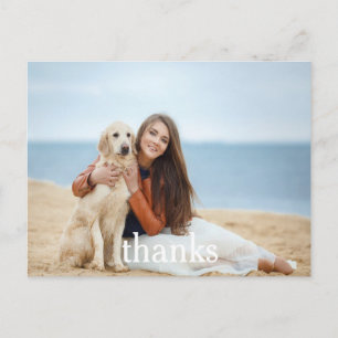 Celebration Thank You Photo Postcard White Text