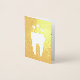 Celebration Tooth with Candles Foil Card