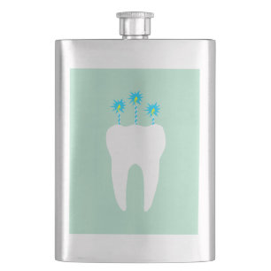 Celebration Tooth with Candles Hip Flask