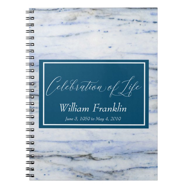 Celebrations of Life Marble Guest Book Spiral (Front)