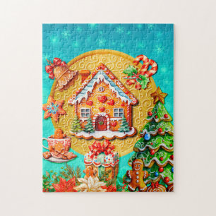 Celebrations with my custom Christmas Gingerbread  Jigsaw Puzzle