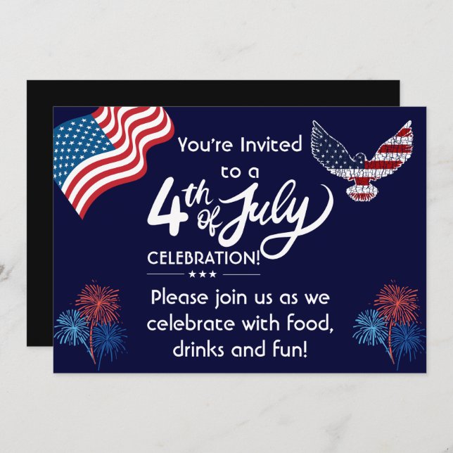 Celebratory 4th of July Invitation (Front/Back)