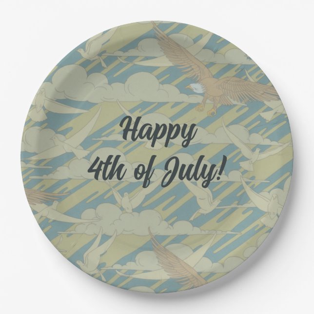 Celebratory Eagle Paper Plate (Front)