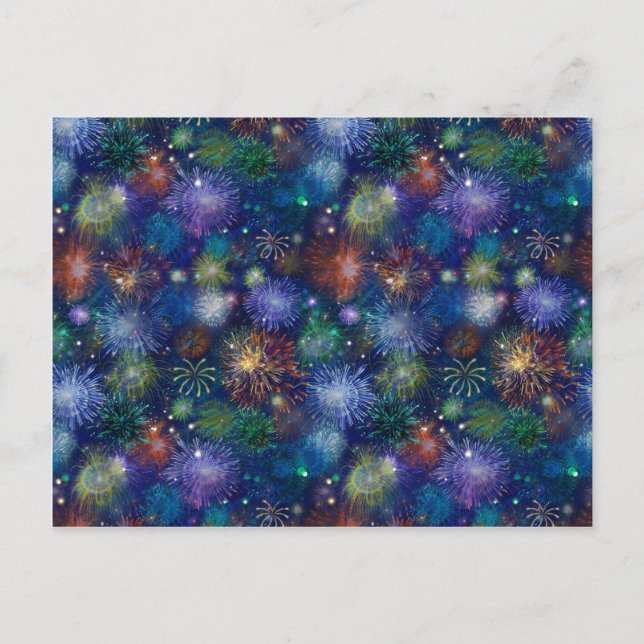 Celebratory Fireworks Postcard (Front)