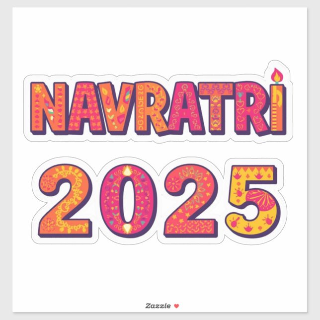 Celebratory “NAVRATRI 2025” Colourful Typography  (Sheet)