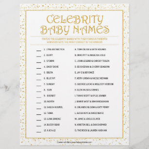 Celebrity Baby Names [Golden Sparkles] Custom Letterhead