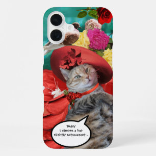 CELEBRITY CAT PRINCESS TATUS, RED HAT WITH PIGEON iPhone CASE