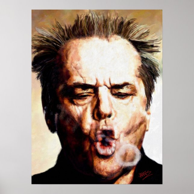 Celebrity Jack Nicholson smoke ring Poster (Front)