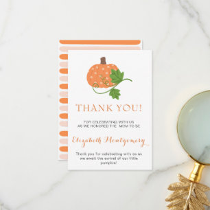 Celerating Mum to Be Pumpkin Flat Thank You Card