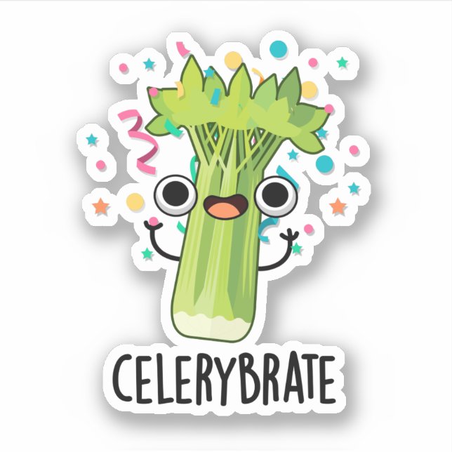 Celery-brate Funny Veggie Celery Pun  (Front)