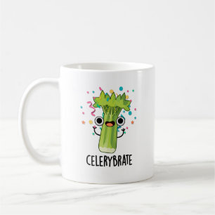 Celery-brate Funny Veggie Celery Pun  Coffee Mug