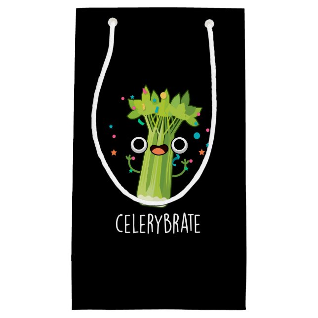 Celery-brate Funny Veggie Celery Small Gift Bag (Front)
