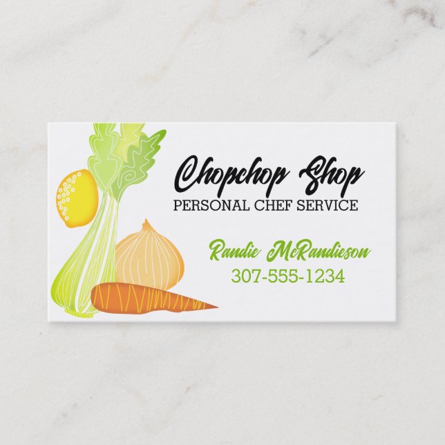 celery carrot lemon fruit vegetable business ca... business card (Front)