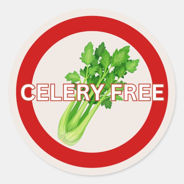 Celery Free Food Allergy Alert Classic  Classic Round Sticker (Front)