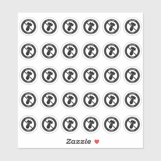 Celery Free Wedding Place Card Mini Meal Choice (Sheet)