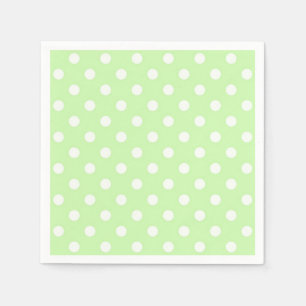 Celery Green and White Polka Dot Pattern Napkin