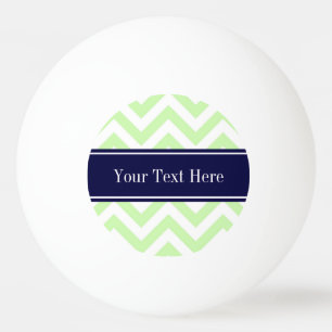 Celery Green LG Chevron Navy Blue Name Monogram Ping Pong Ball