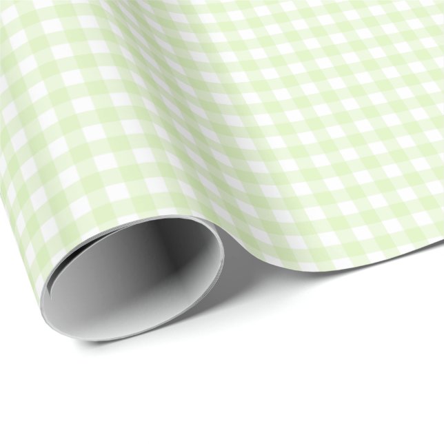 Celery Green | White Gingham Wrapping Paper (Roll Corner)
