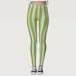 Celery & Mint Broad Stripes Leggings
