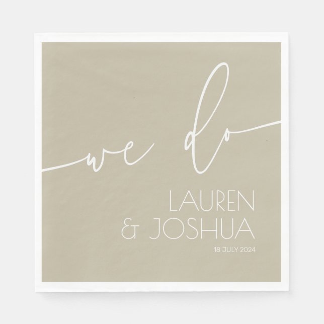 Celery Powder • Script Wedding Napkin (Front)