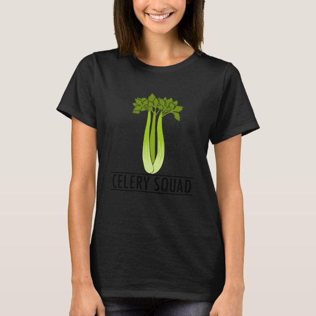 Celery Squad Vegetable Fan Ironic Leek T-Shirt (Front)