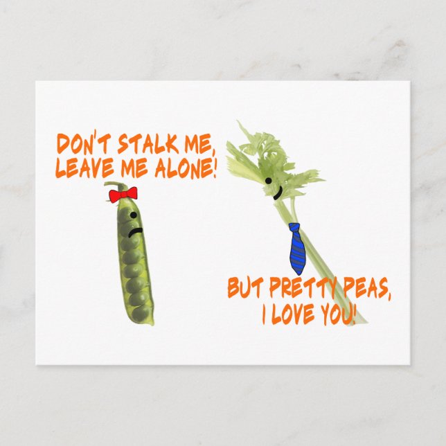 Celery Stalk And Pretty Peas Postcard (Front)
